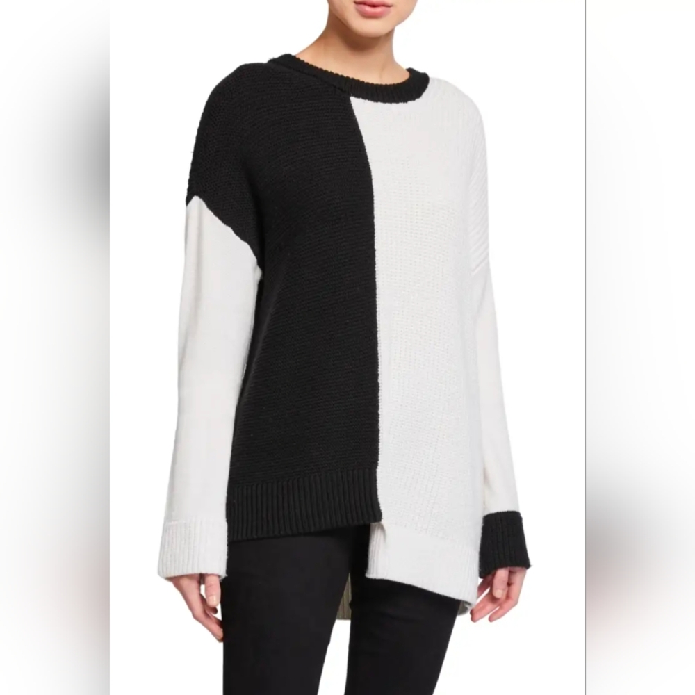Alice and Olivia • Sparrow Crewneck Asymmetric Tunic Sweater size small